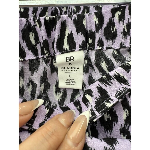 BP x Claudia Sulewski Purple Leopard Midi Skirt Size L - Picture 5 of 5